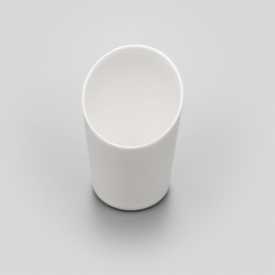 Voga 9 oz Round White Melamine Cup - Incline - 3" x 3" x 3" - 10 count box