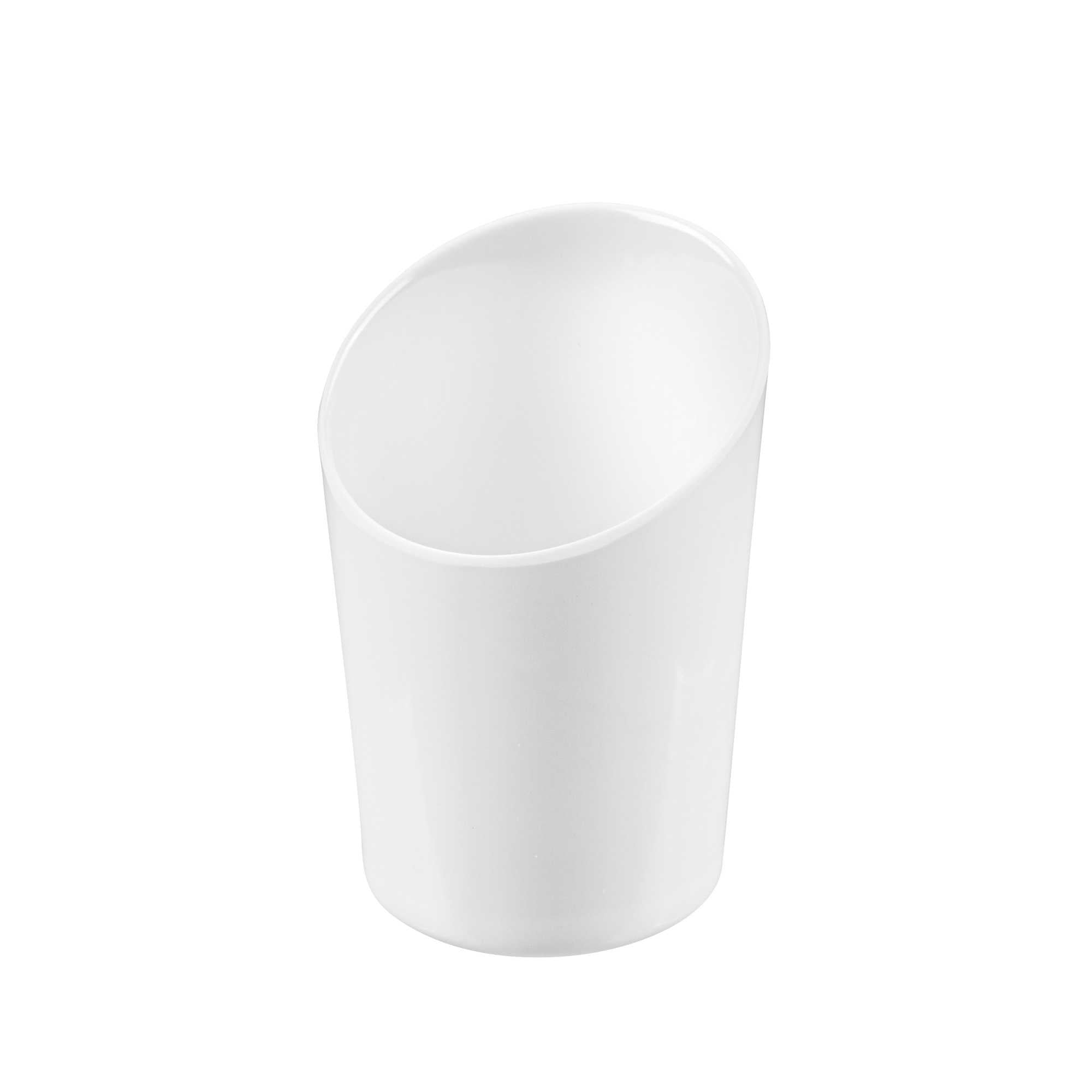 Voga 9 oz Round White Melamine Cup - Incline - 3" x 3" x 3" - 10 count box