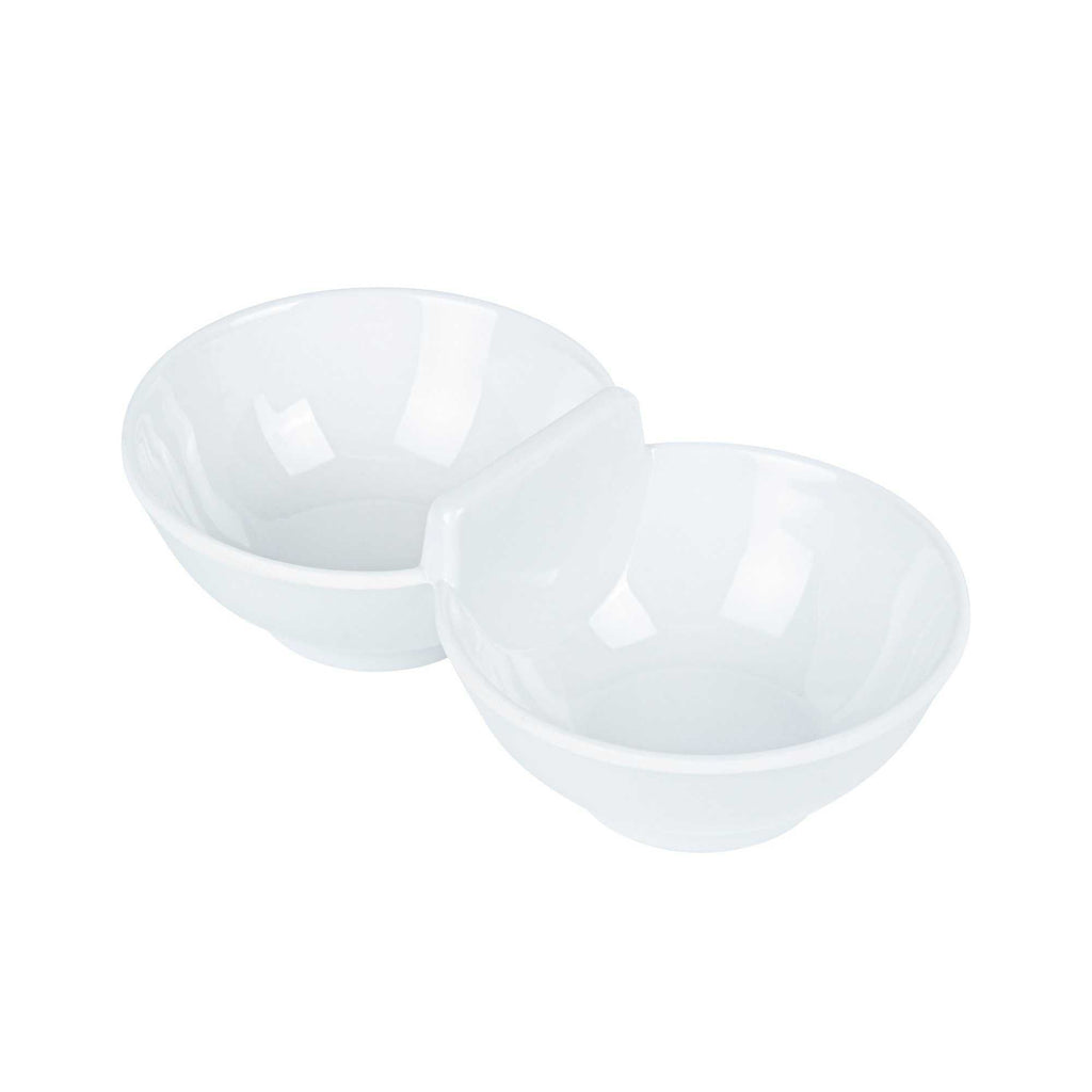 Voga 9 oz Round White Melamine Duo Set - 7 3/4" x 4" x 2" - 10 count box