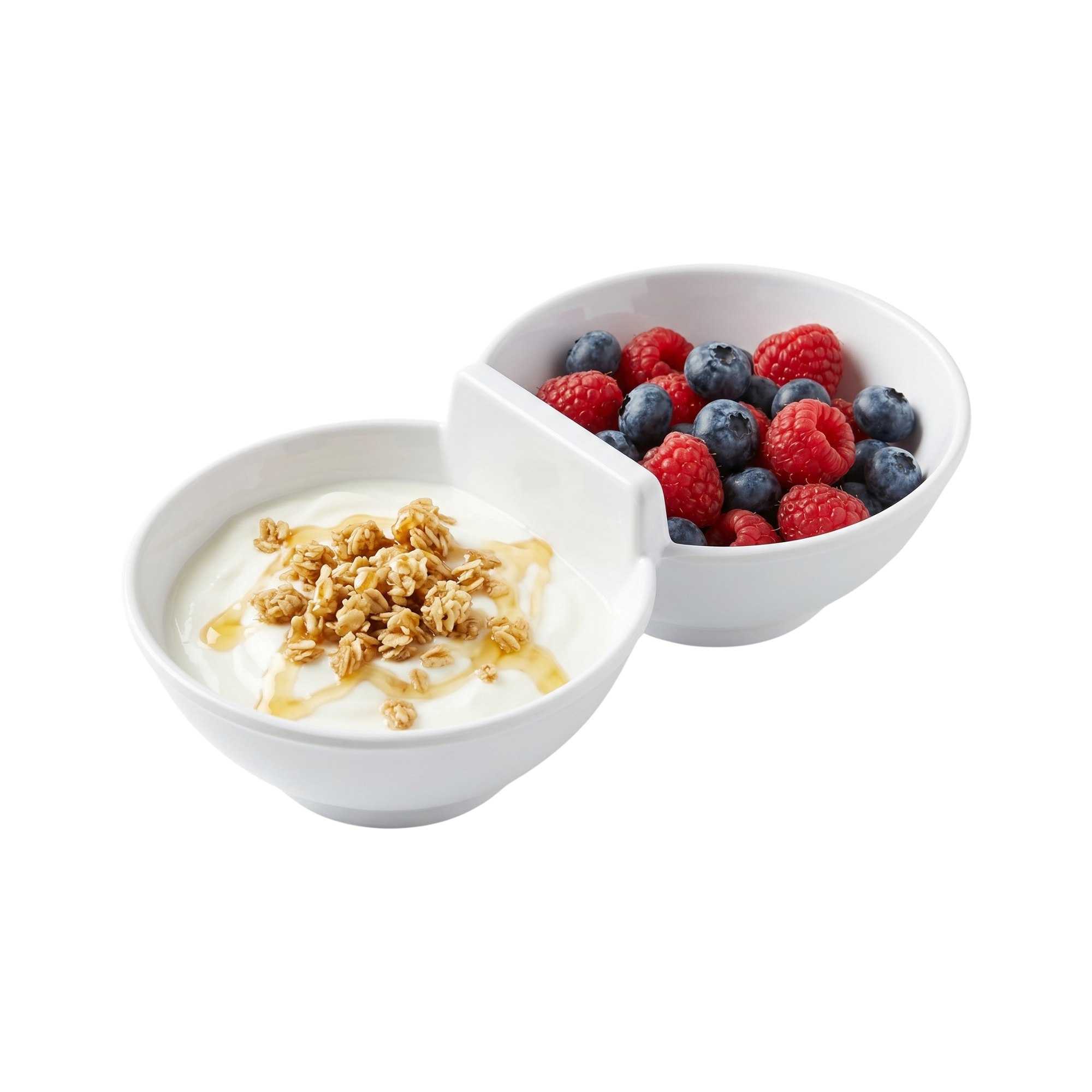 Voga 9 oz Round White Melamine Duo Set - 7 3/4" x 4" x 2" - 10 count box