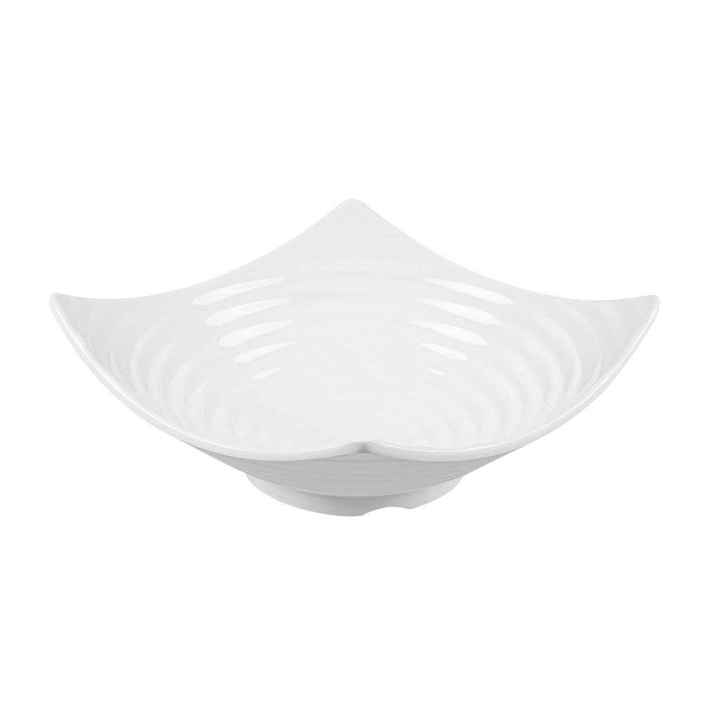 Voga 128 oz Square White Melamine Serving Bowl - Square Orb - 13" x 13" x 3 1/2" - 2 count box