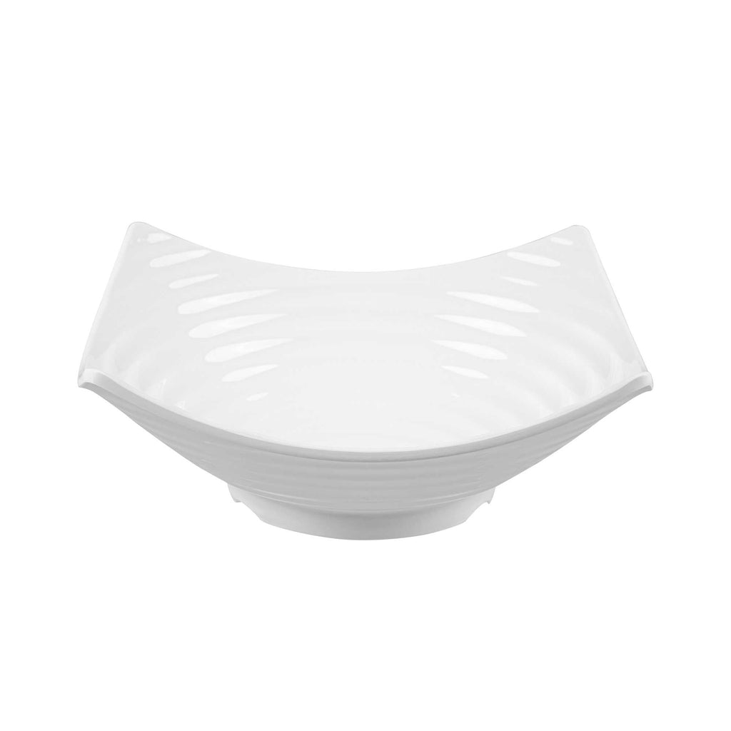 Voga 128 oz Square White Melamine Serving Bowl - Square Orb - 13" x 13" x 3 1/2" - 2 count box
