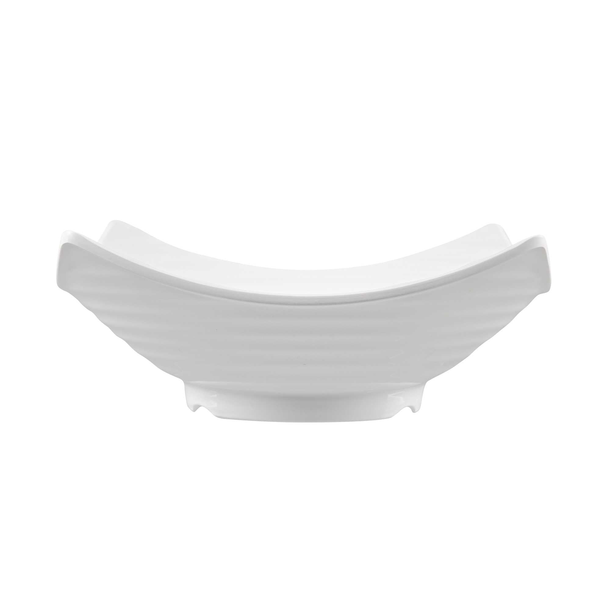 Voga 128 oz Square White Melamine Serving Bowl - Square Orb - 13" x 13" x 3 1/2" - 2 count box