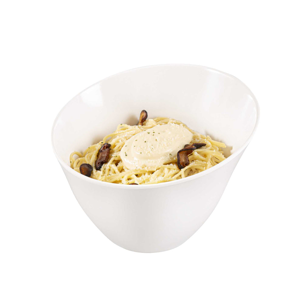 Voga 60 oz Round White Melamine Large Bowl - Incline Face - 8" x 8" x 5 1/2" - 2 count box