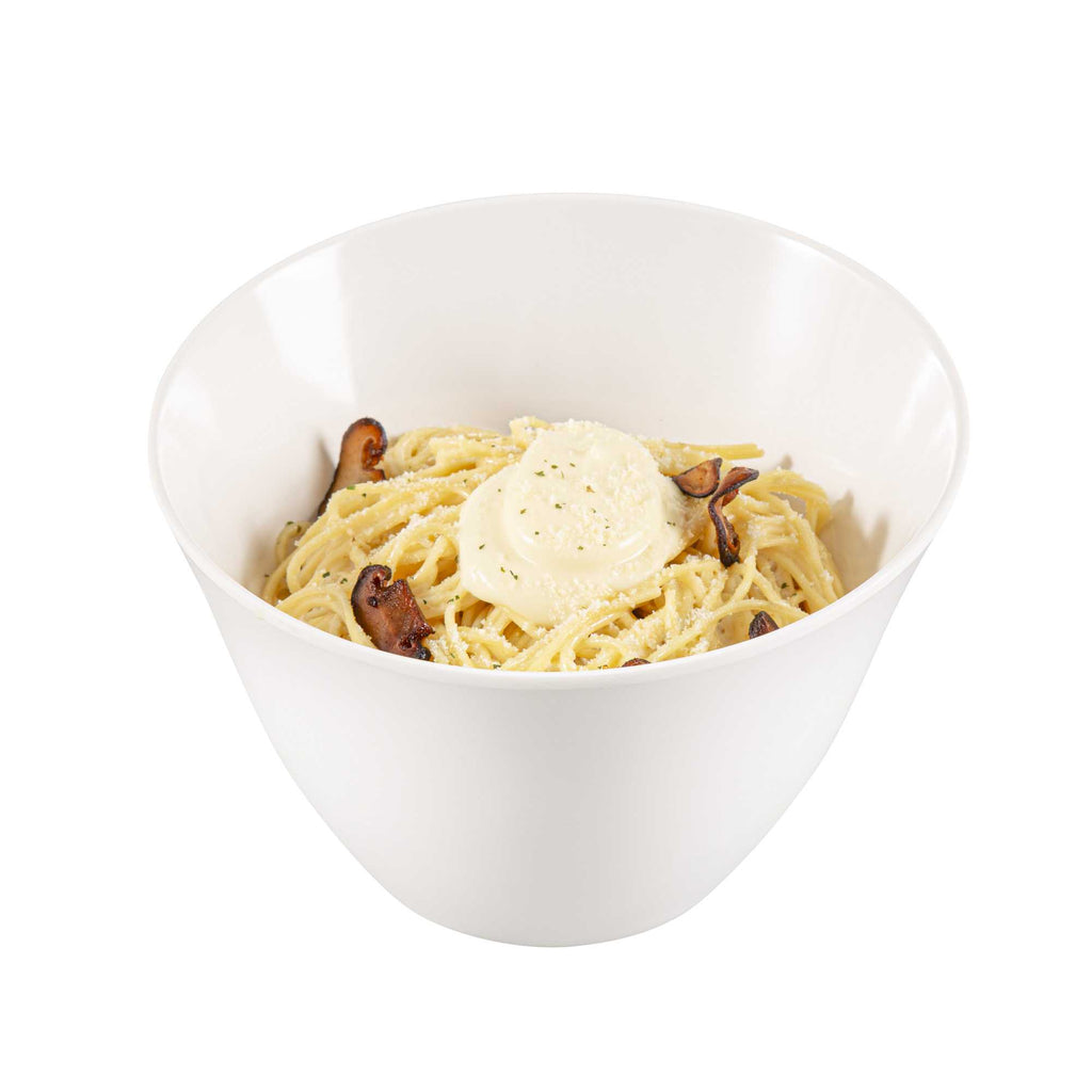 Voga 60 oz Round White Melamine Large Bowl - Incline Face - 8" x 8" x 5 1/2" - 2 count box