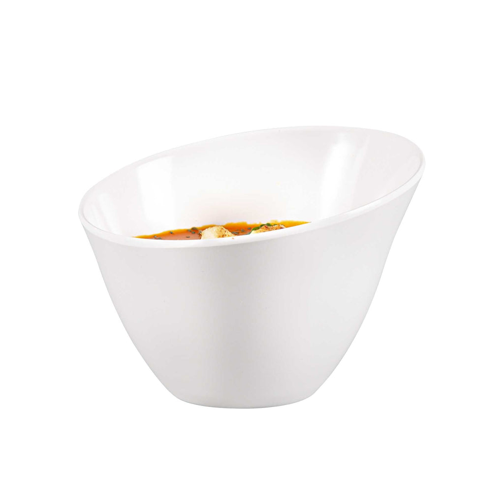 Voga 24 oz Round White Melamine Small Bowl - Incline Face - 6" x 6" x 3" - 2 count box
