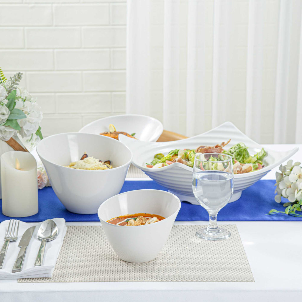 Voga 24 oz Round White Melamine Small Bowl - Incline Face - 6" x 6" x 3" - 2 count box
