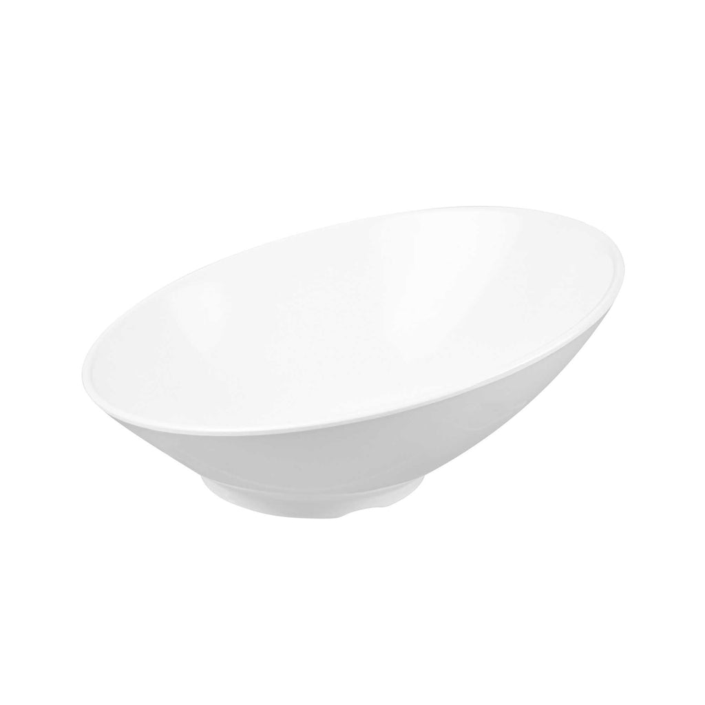 Voga 22 oz Round White Melamine Wide Bowl - Incline Face - 9" x 9" x 2" - 2 count box