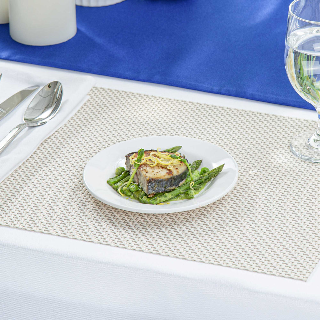 Voga Round White Melamine Small Plate - Classic, Rimmed - 6" x 6" x 1/2" - 10 count box