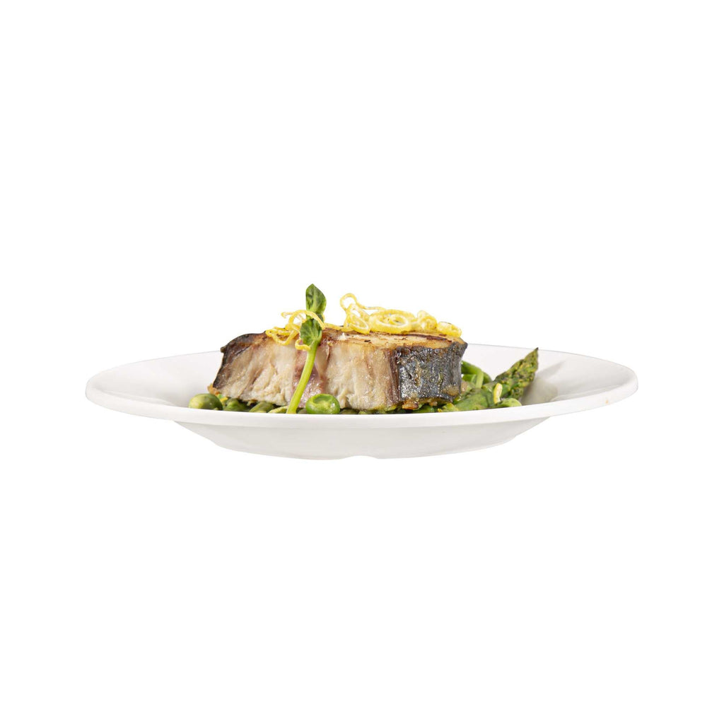 Voga Round White Melamine Small Plate - Classic, Rimmed - 6" x 6" x 1/2" - 10 count box
