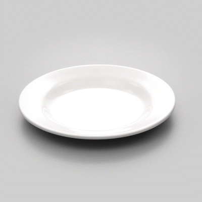 Voga Round White Melamine Small Plate - Classic, Rimmed - 6" x 6" x 1/2" - 10 count box
