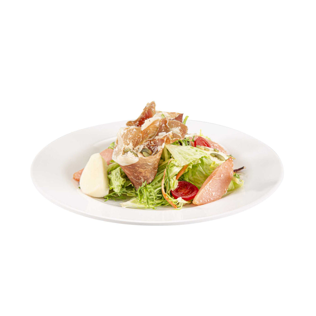 Voga Round White Melamine Large Plate - Classic, Rimmed - 10" x 10" x 3/4" - 10 count box