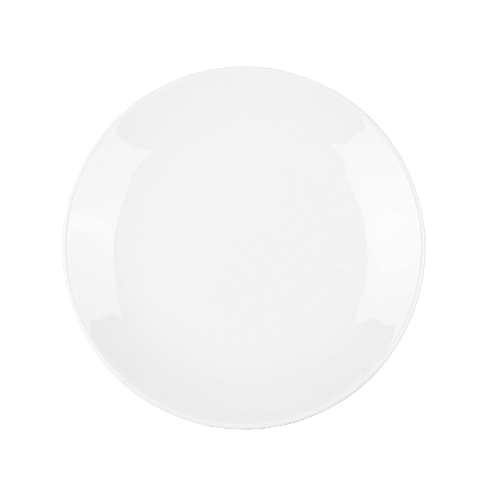Voga Round White Melamine Small Plate - Classic, Rimless - 6" x 6" x 1" - 10 count box