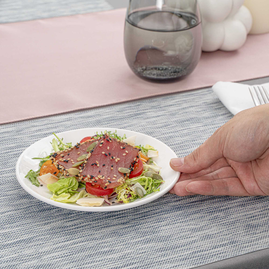 Voga Round White Melamine Small Plate - Classic, Rimless - 6" x 6" x 1" - 10 count box