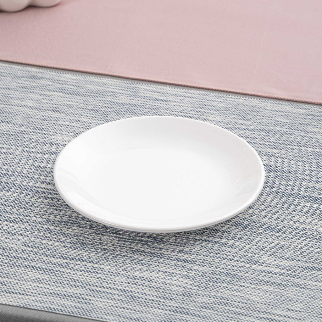 Voga Round White Melamine Small Plate - Classic, Rimless - 6" x 6" x 1" - 10 count box
