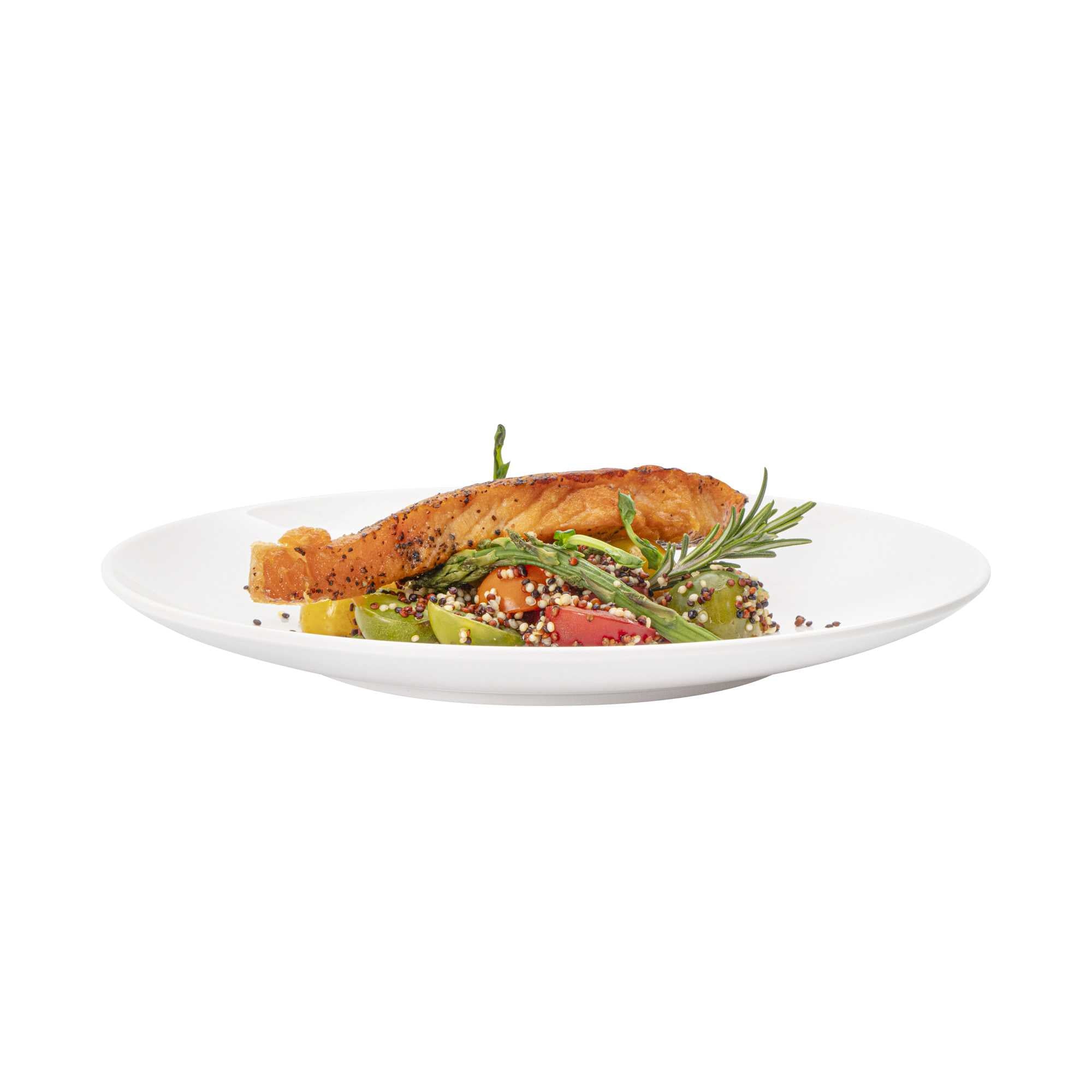 Voga Round White Melamine Large Plate - Classic, Rimless - 10" x 10" x 1" - 10 count box