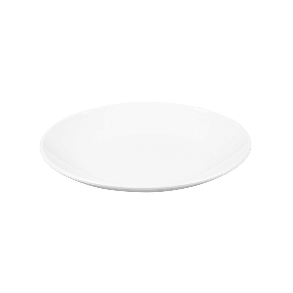 Voga Round White Melamine Extra Large Plate - Classic, Rimless - 12" x 12" x 1 1/4" - 10 count box