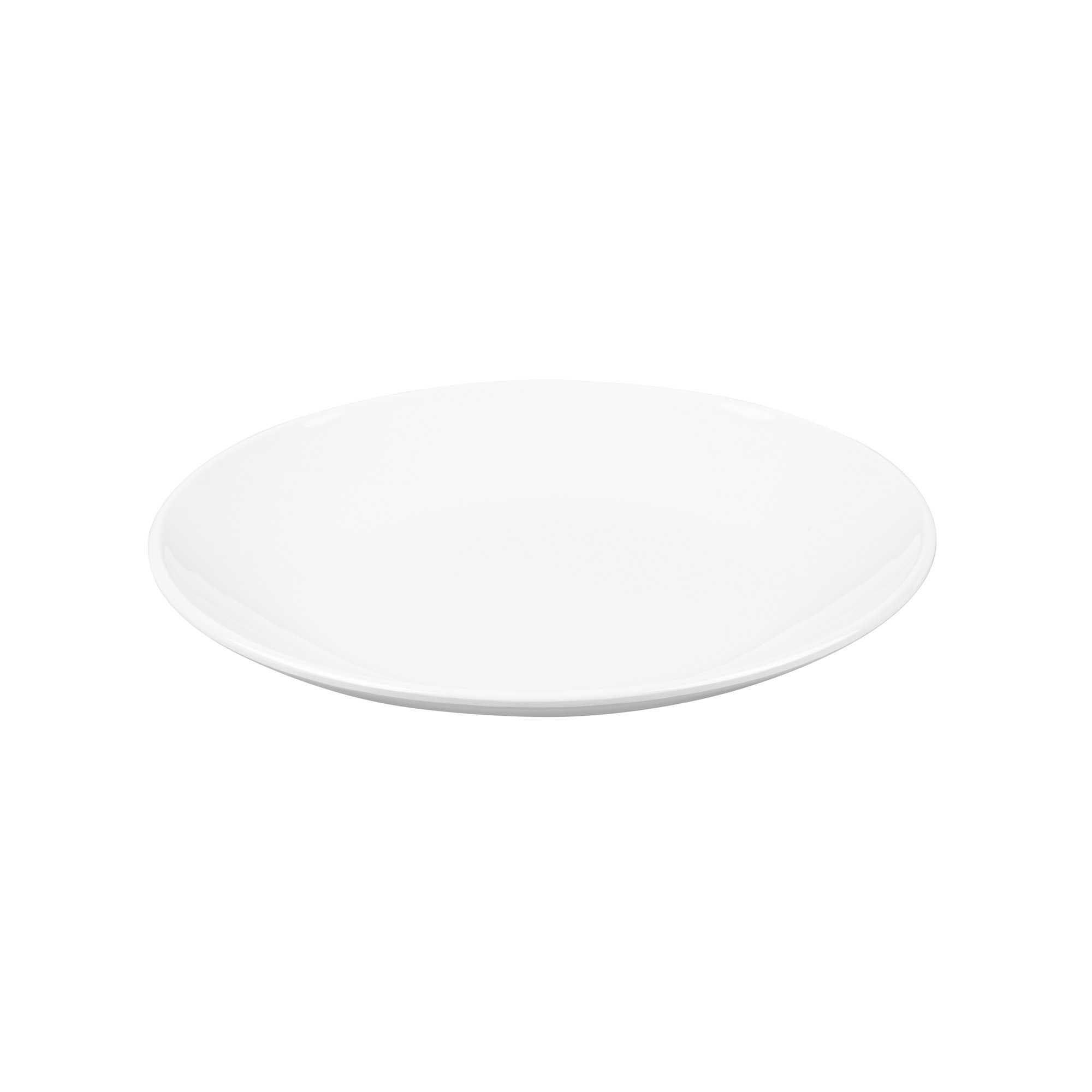 Voga Round White Melamine Extra Large Plate - Classic, Rimless - 12" x 12" x 1 1/4" - 10 count box