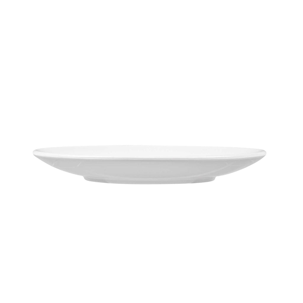 Voga Round White Melamine Extra Large Plate - Classic, Rimless - 12" x 12" x 1 1/4" - 10 count box