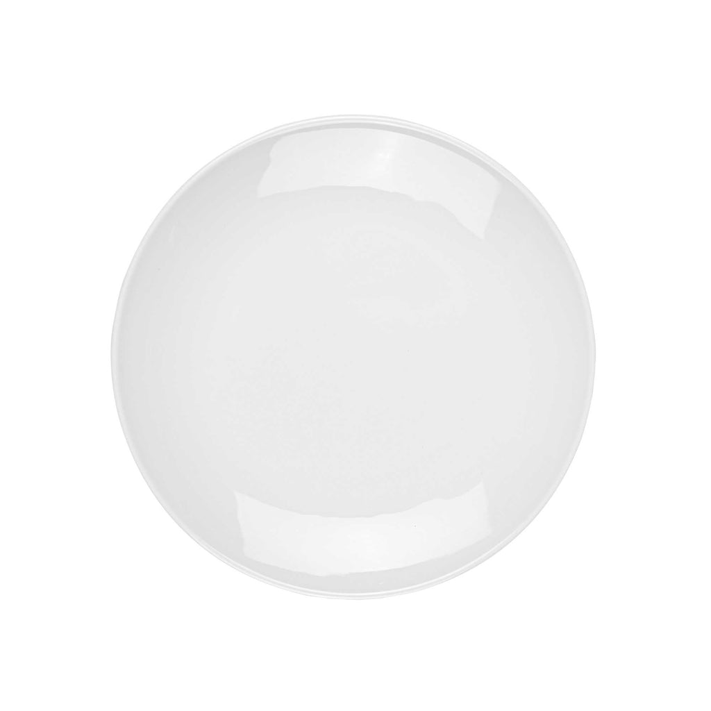 Voga Round White Melamine Extra Large Plate - Classic, Rimless - 12" x 12" x 1 1/4" - 10 count box