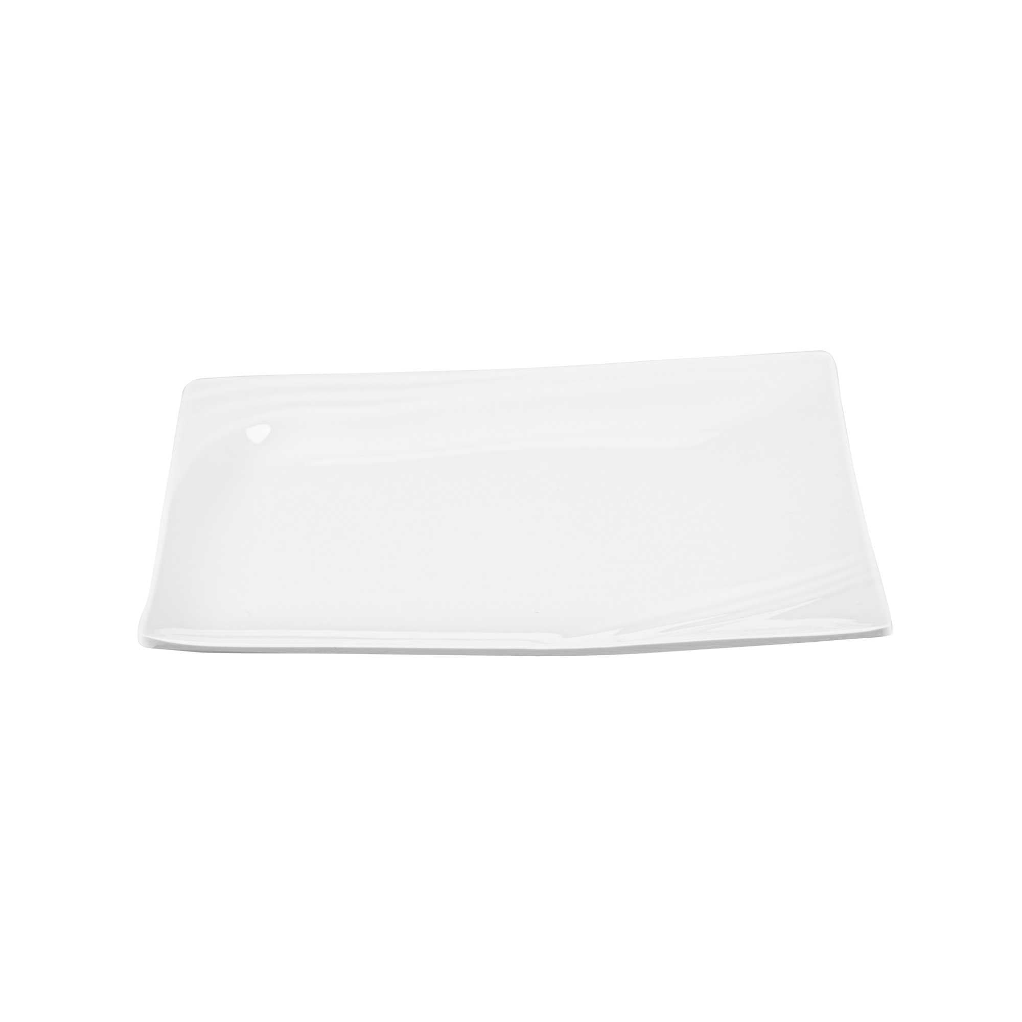 Voga Square White Melamine Small Plate - Flare - 8" x 8" x 3/4" - 10 count box