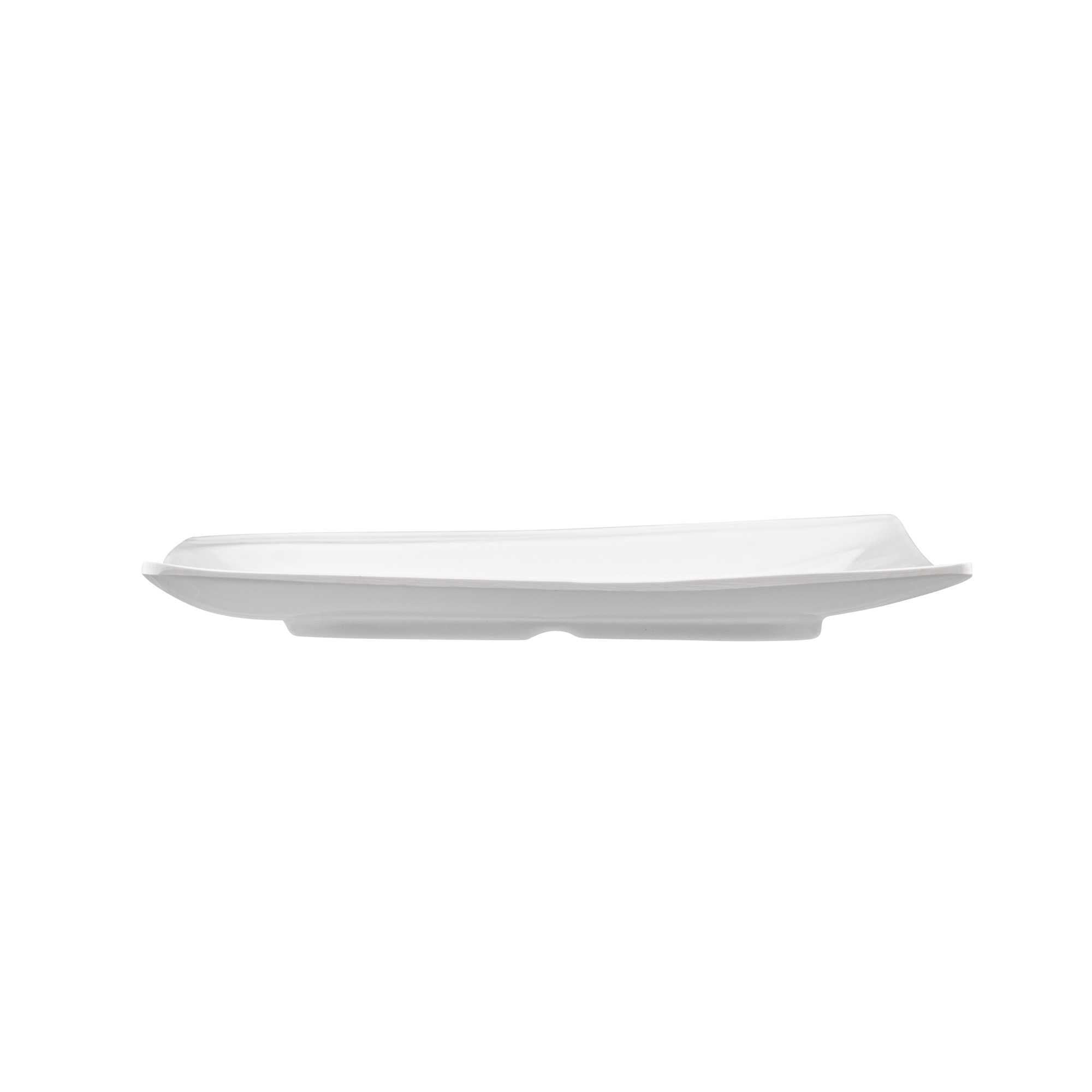 Voga Square White Melamine Medium Plate - Flare - 10" x 10" x 3/4" - 10 count box