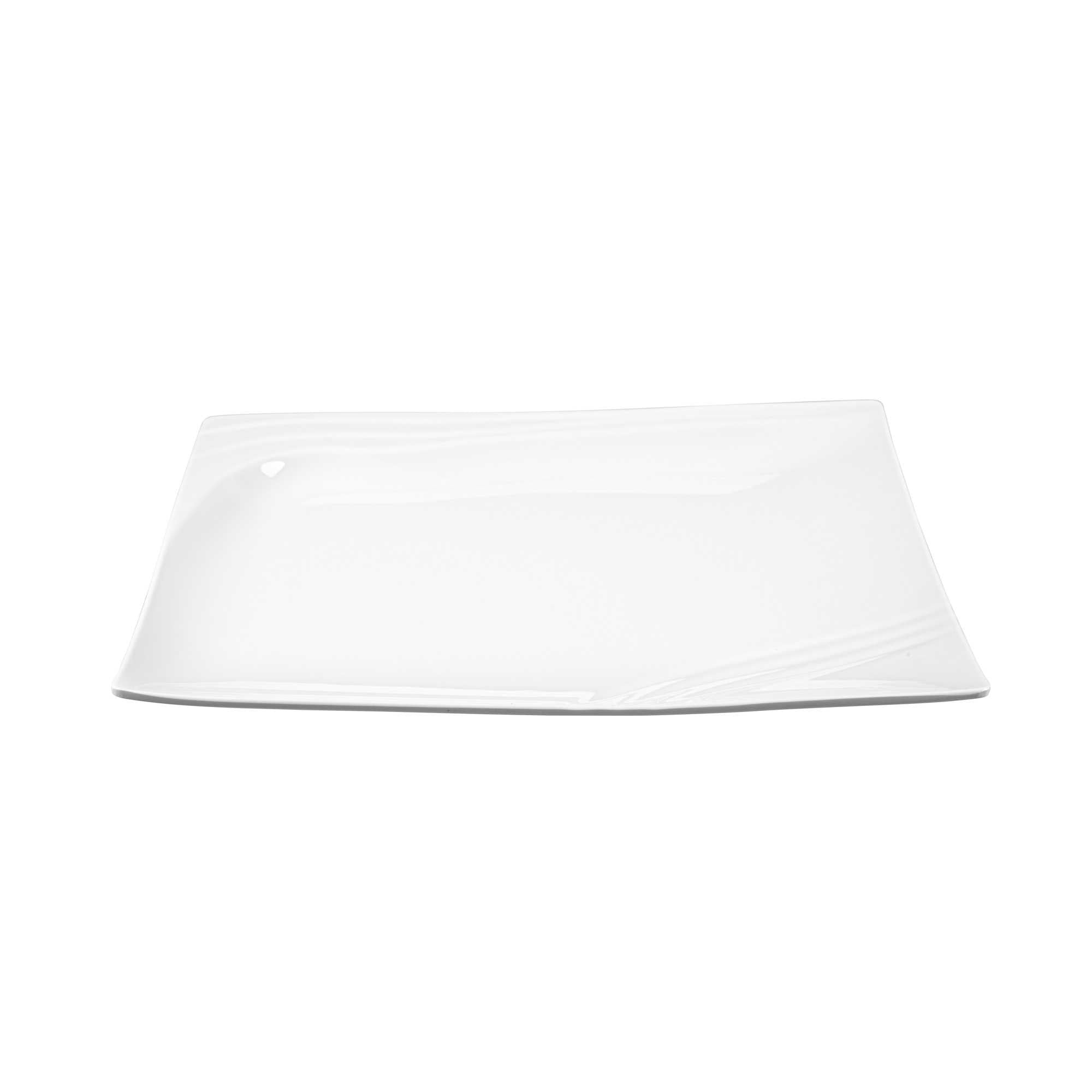 Voga Square White Melamine Extra Large Plate - Flare - 14" x 14" x 1 1/4" - 10 count box