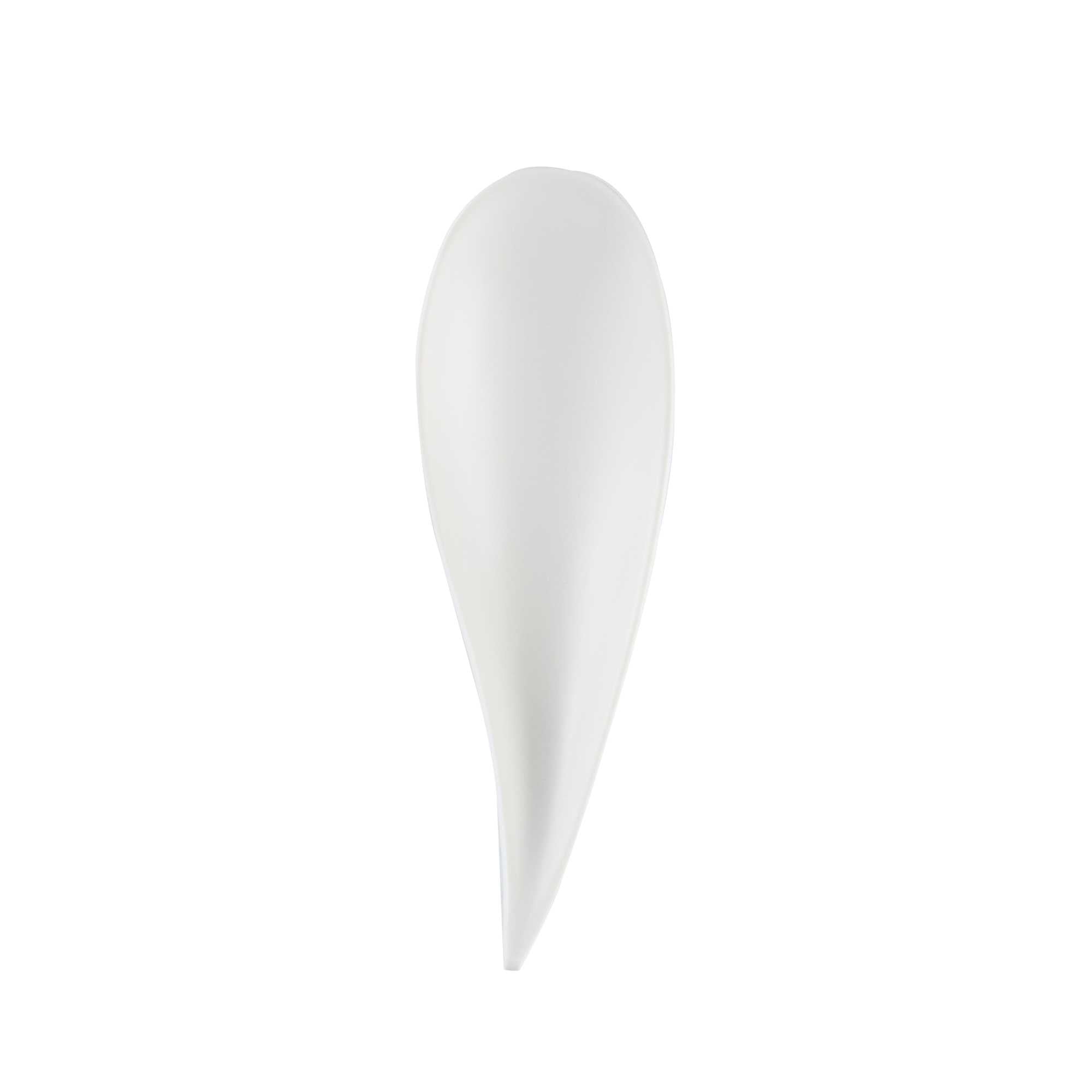 Voga Teardrop White Melamine Tasting Spoon - Japonais, Moderna - 4 1/4" x 1 3/4" x 1 3/4" - 10 count box