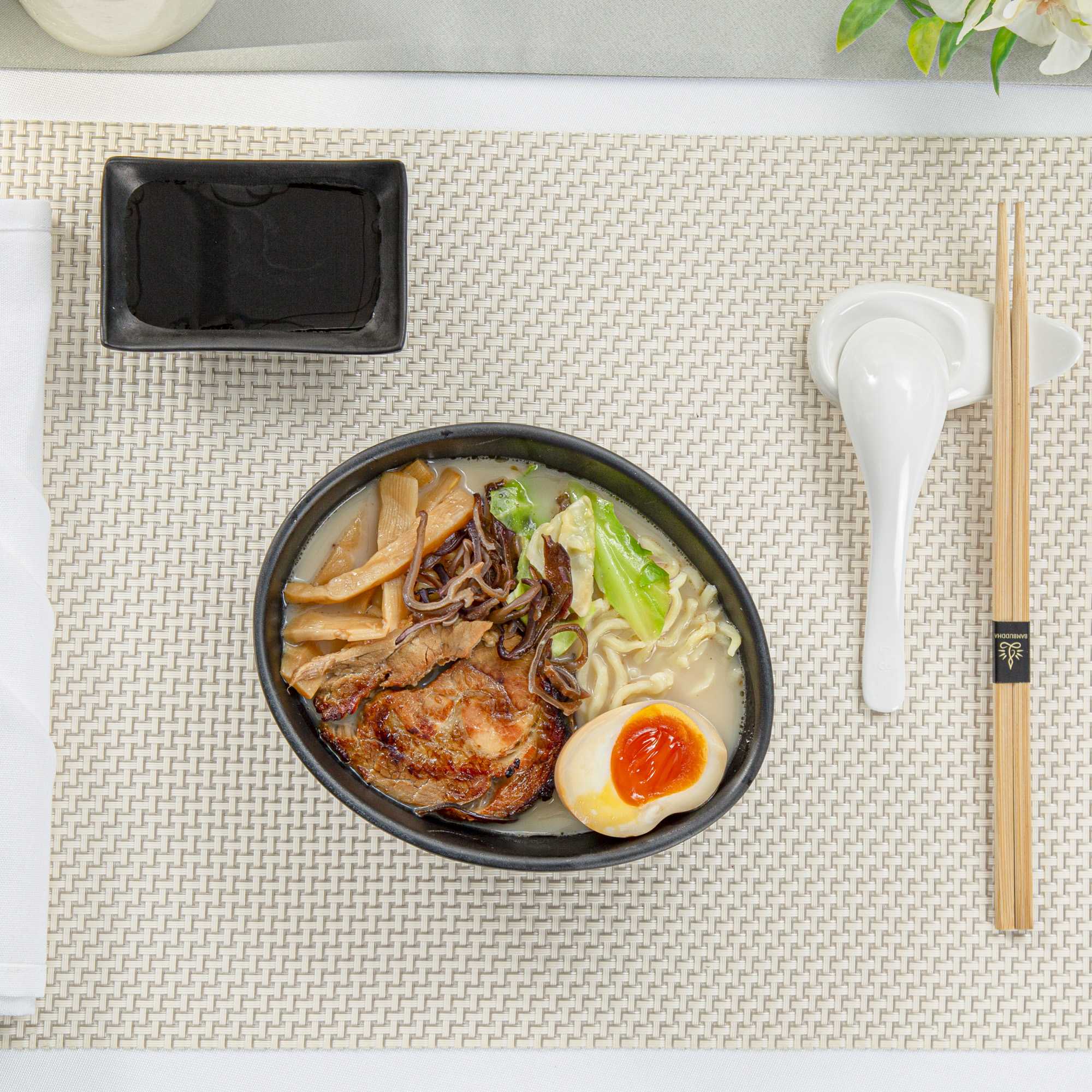 Voga 15 oz Round Black Melamine Freeform Small Bowl - Japonais, Black Stone - 7" x 5 1/2" x 2 1/2" - 2 count box