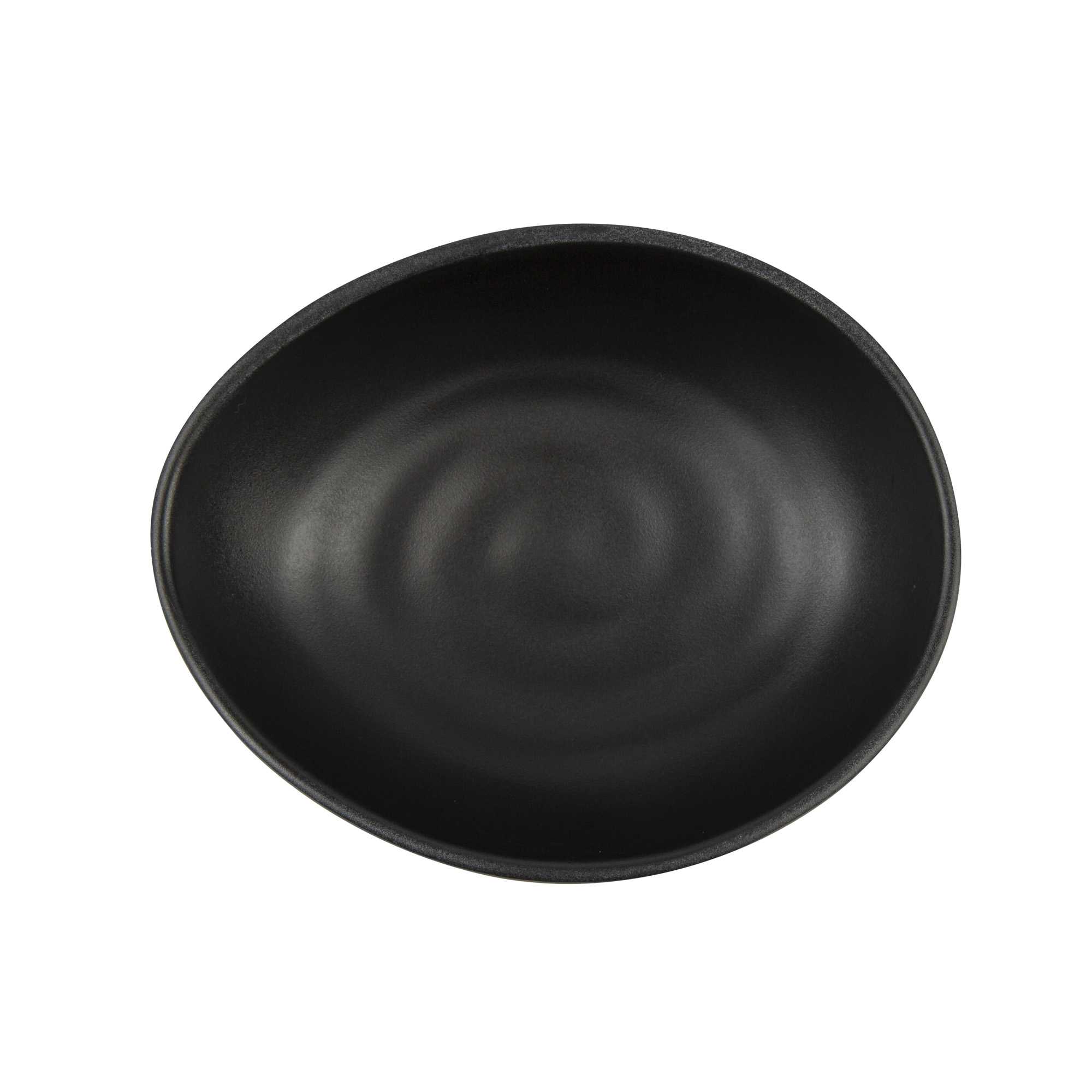 Voga 44 oz Round Black Melamine Freeform Large Bowl - Japonais, Black Stone - 9 1/2" x 7 3/4" x 3 1/2" - 2 count box