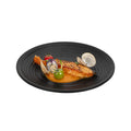 Voga Round Black Melamine Medium Plate - Japonais, Black Stone - 10" x 10" x 1 1/4" - 10 count box