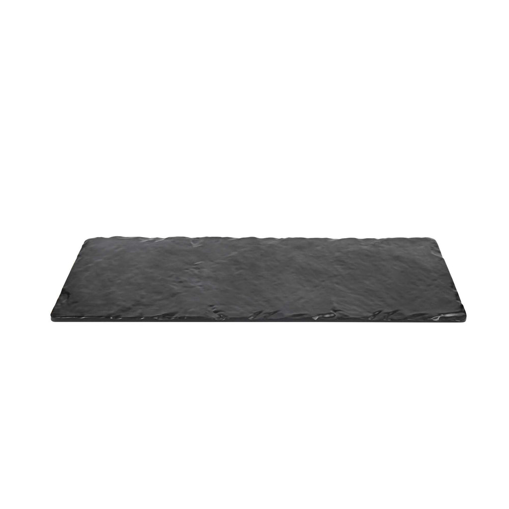 Voga Rectangle Black Melamine Plate - Japonais, Slate - 10" x 20" x 3/4" - 4 count box