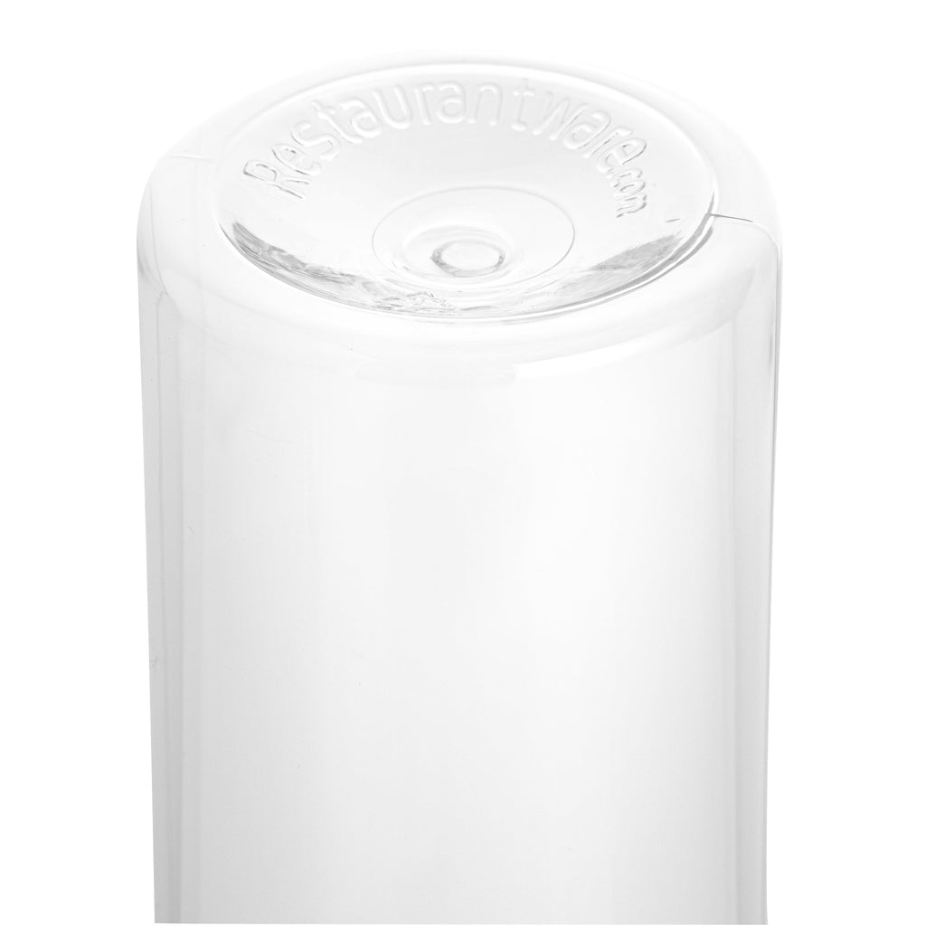 Bottle Tek 8 oz Round Clear Plastic Cold Pressed Juice Bottle - with Safety Cap - 2" x 2" x 6 3/4" - 100 count box