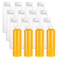Bottle Tek 16 oz Round Clear Plastic Cold Pressed Juice Bottle - with Safety Cap - 2 1/4" x 2 1/4" x 8 1/4" - 100 count box