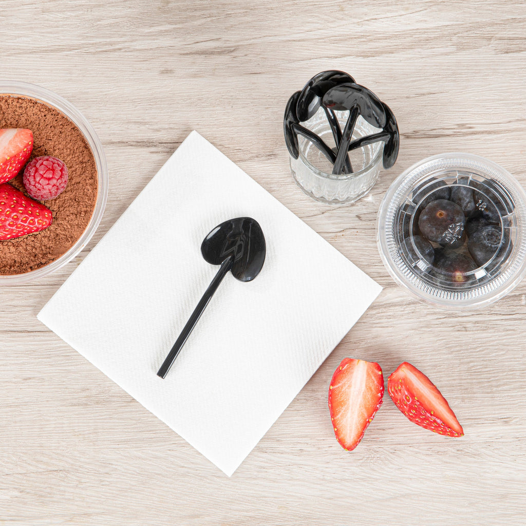 Coppetta Black Plastic Love Shovel Spoon - 3 1/2" x 1 1/4" - 500 count box