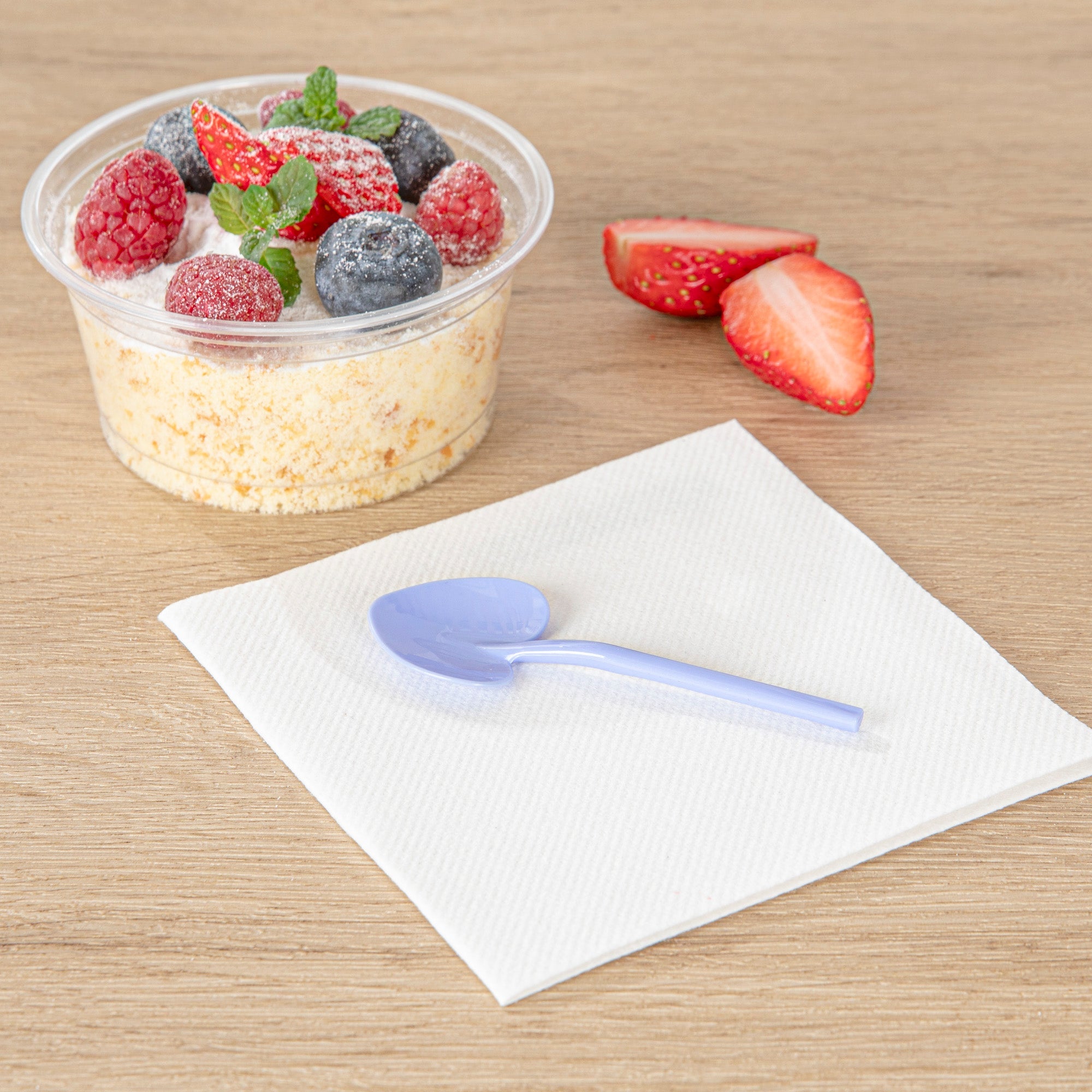 Coppetta Periwinkle Plastic Love Shovel Spoon - 3 1/2" x 1 1/4" - 500 count box