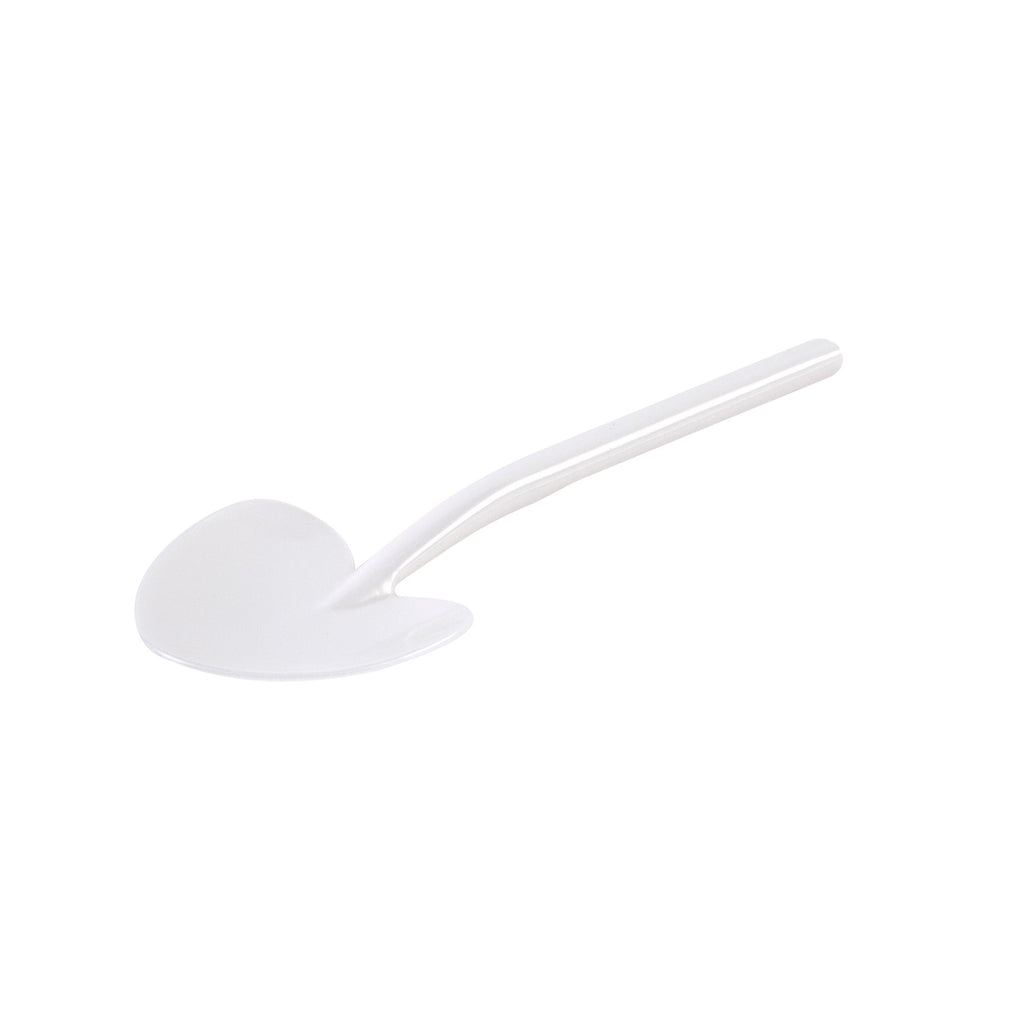 Coppetta Pearl White Plastic Love Shovel Spoon - 3 1/2" x 1 1/4" - 500 count box