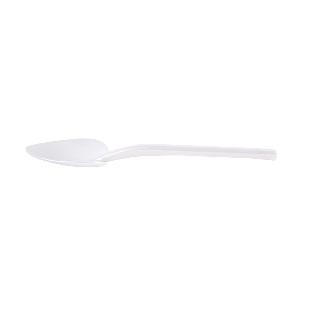 Coppetta Pearl White Plastic Love Shovel Spoon - 3 1/2" x 1 1/4" - 500 count box