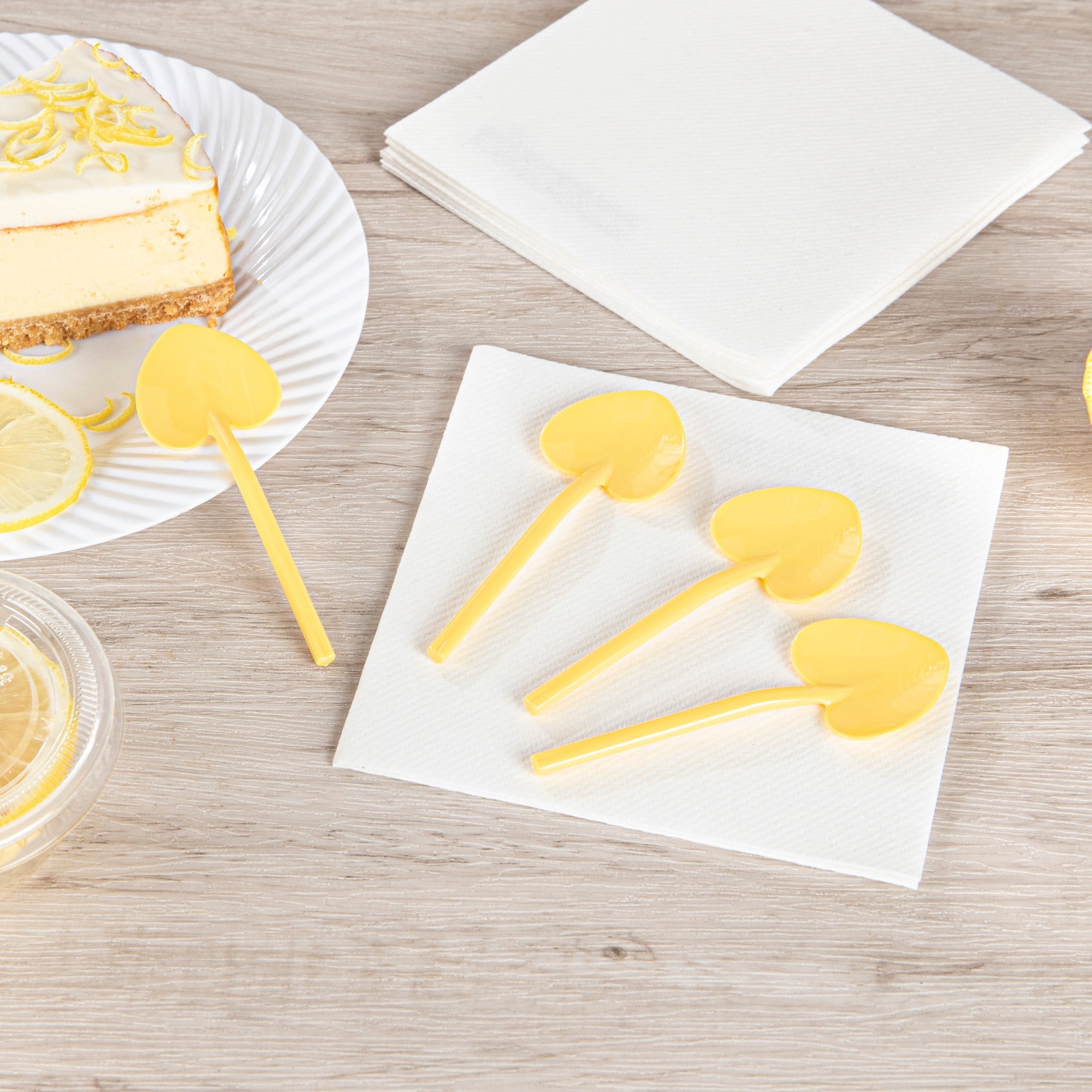 Coppetta Baby Yellow Plastic Love Shovel Spoon - 3 1/2" x 1 1/4" - 500 count box
