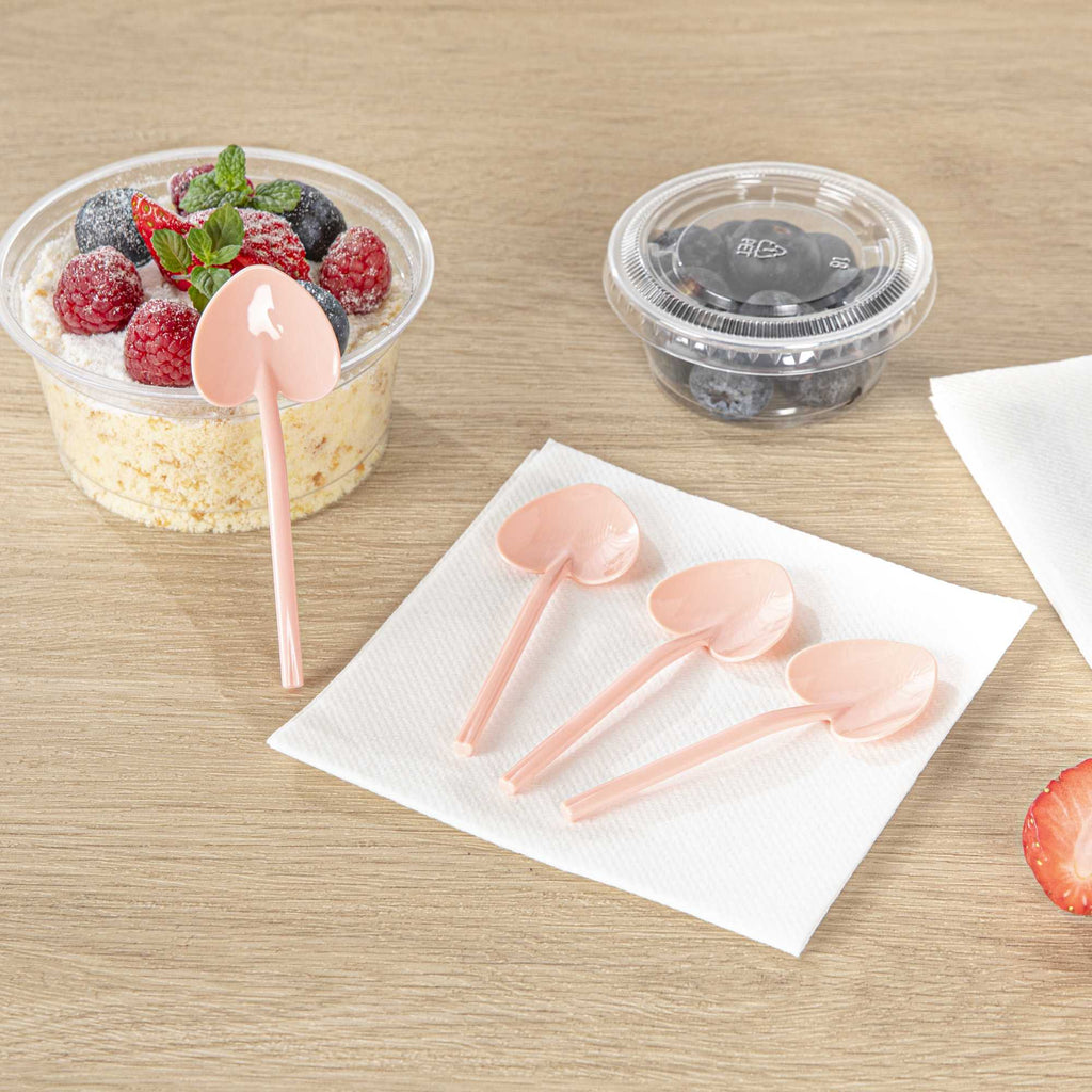 Coppetta Coral Plastic Love Shovel Spoon - 3 1/2" x 1 1/4" - 100 count box