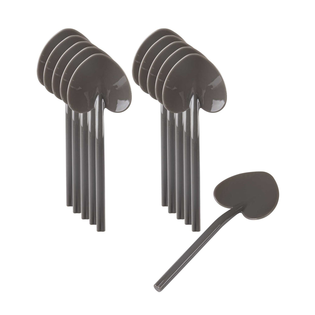 Coppetta Fashion Gray Plastic Love Shovel Spoon - 3 1/2" x 1 1/4" - 100 count box