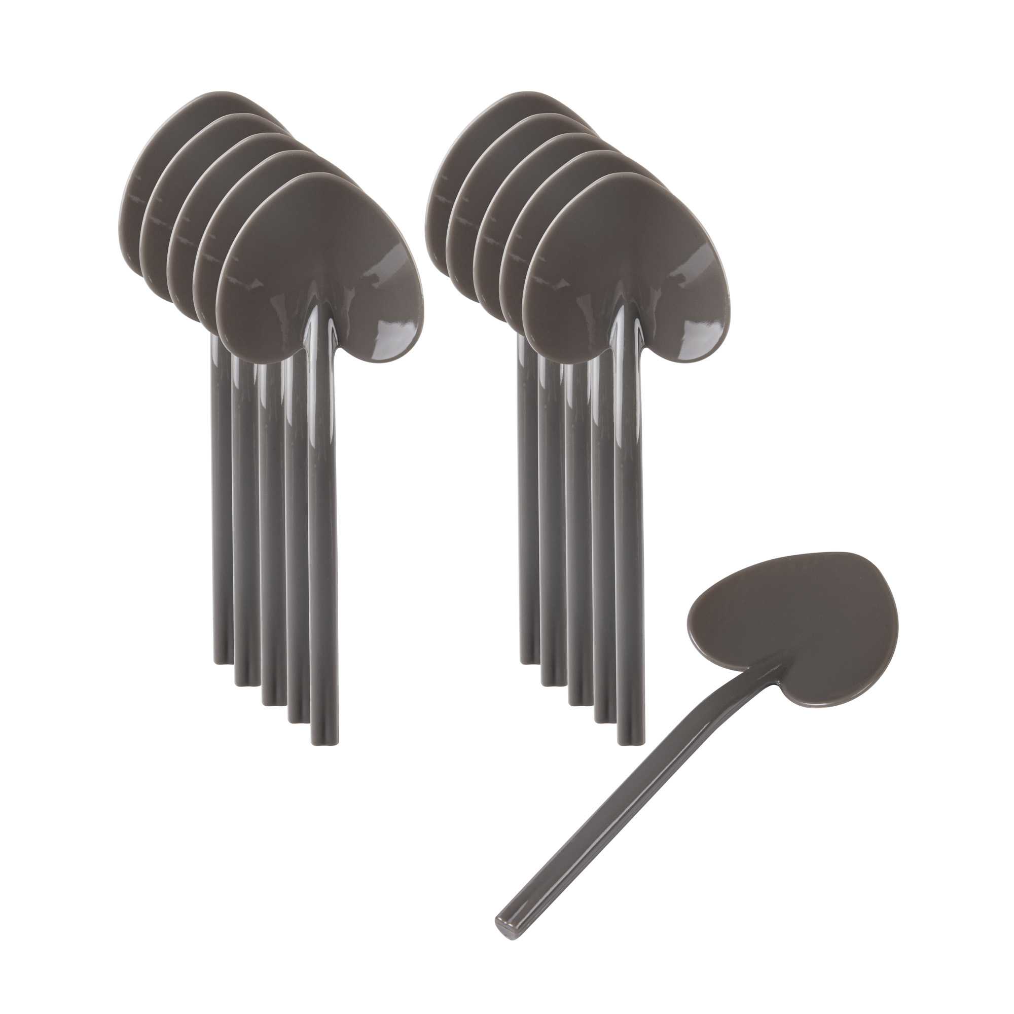 Coppetta Fashion Gray Plastic Love Shovel Spoon - 3 1/2" x 1 1/4" - 100 count box
