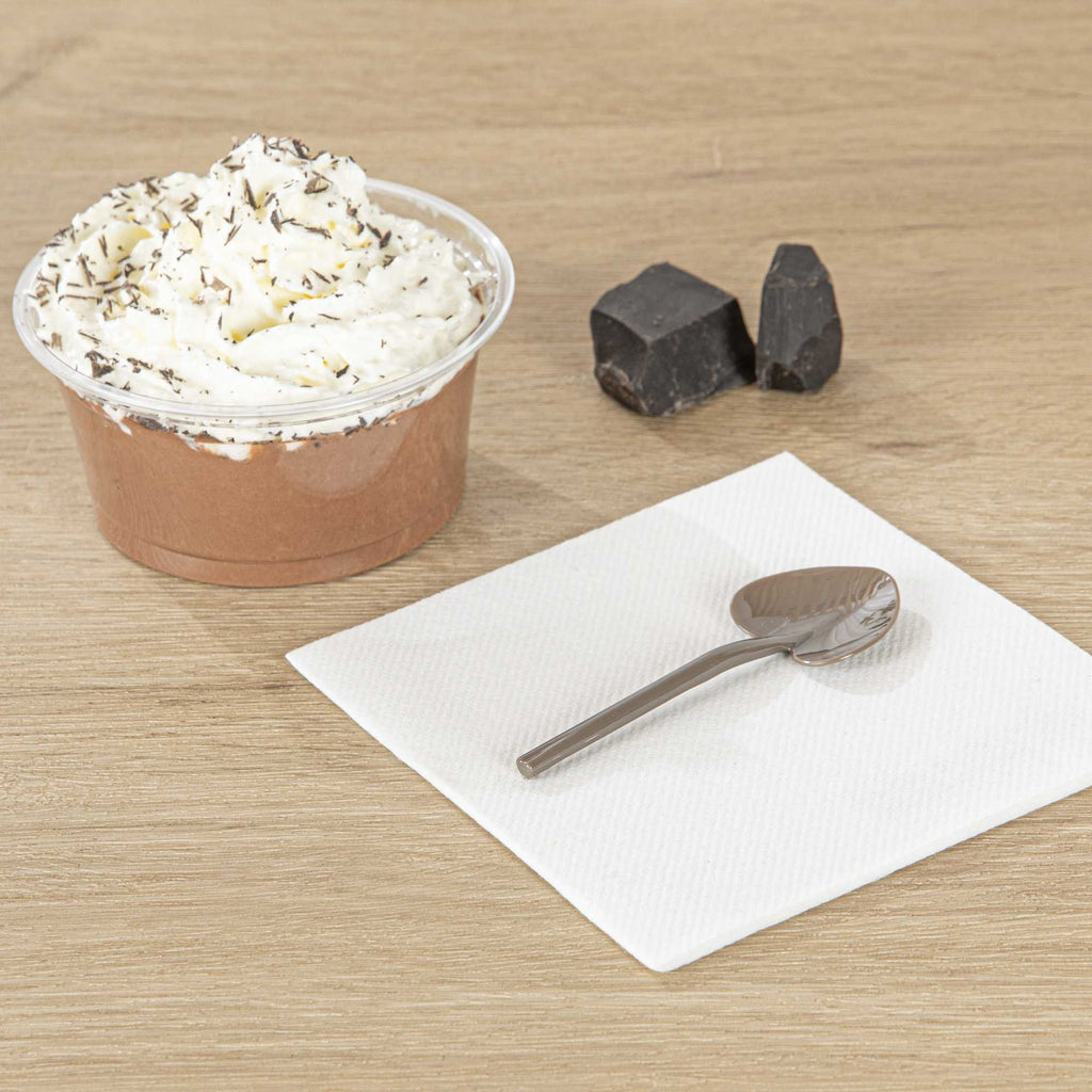 Coppetta Fashion Gray Plastic Love Shovel Spoon - 3 1/2" x 1 1/4" - 100 count box