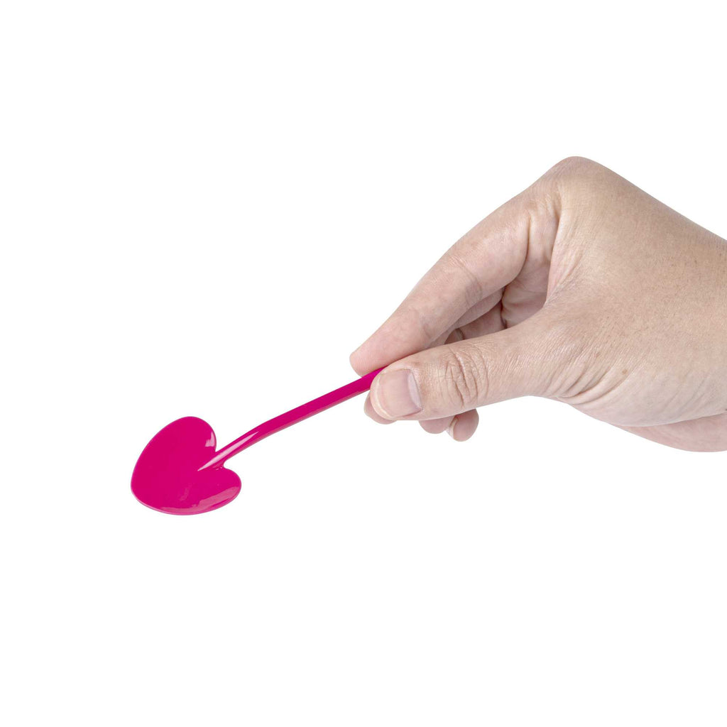 Coppetta Magenta Plastic Love Shovel Spoon - 3 1/2" x 1 1/4" - 100 count box