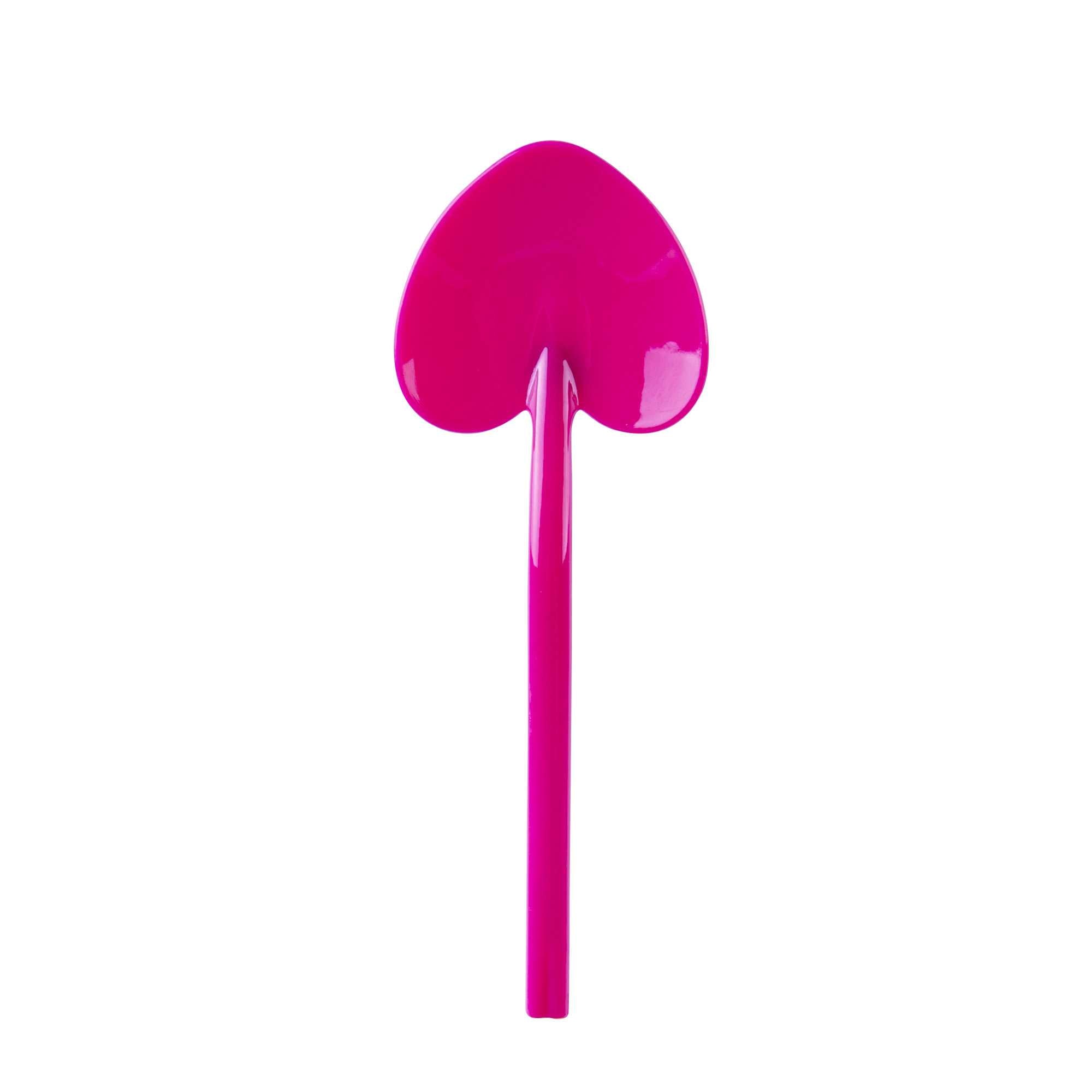 Coppetta Magenta Plastic Love Shovel Spoon - 3 1/2" x 1 1/4" - 100 count box