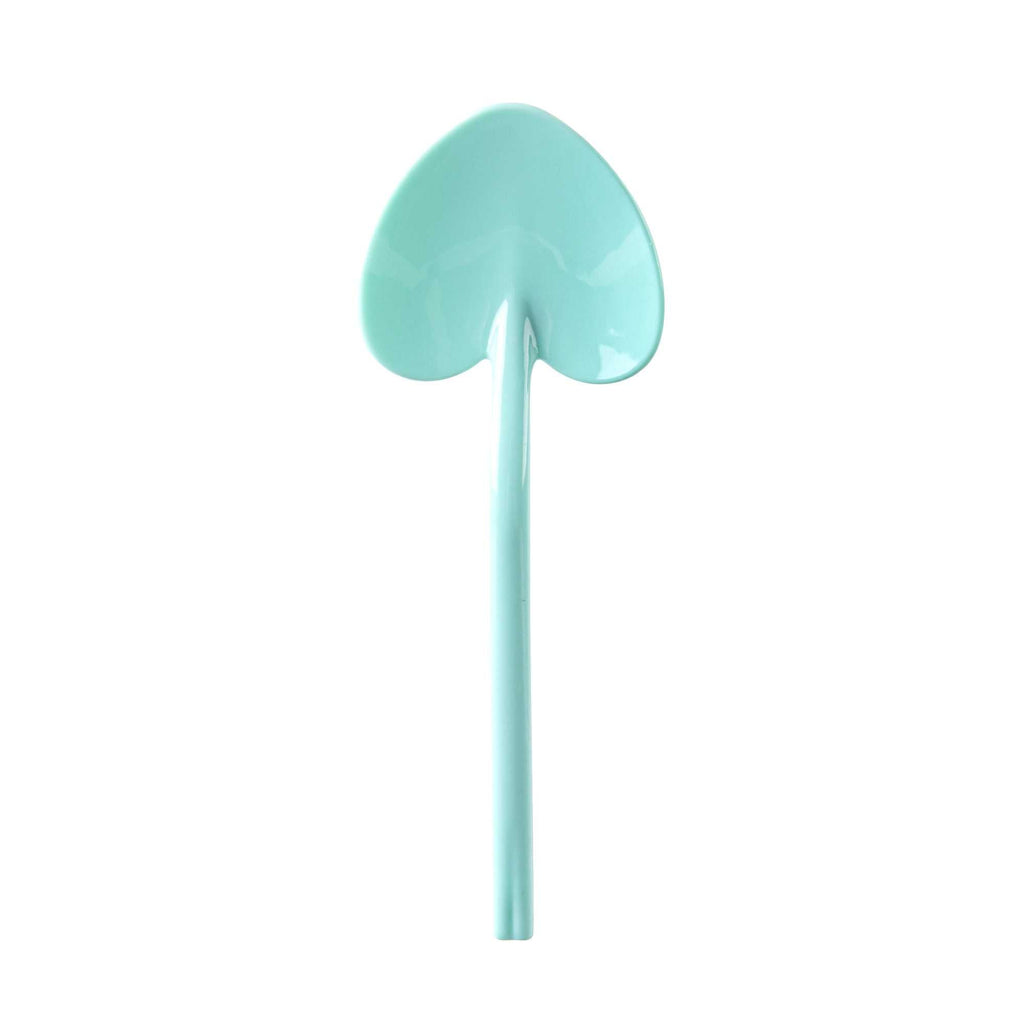Coppetta Teal Plastic Love Shovel Spoon - 3 1/2" x 1 1/4" - 100 count box
