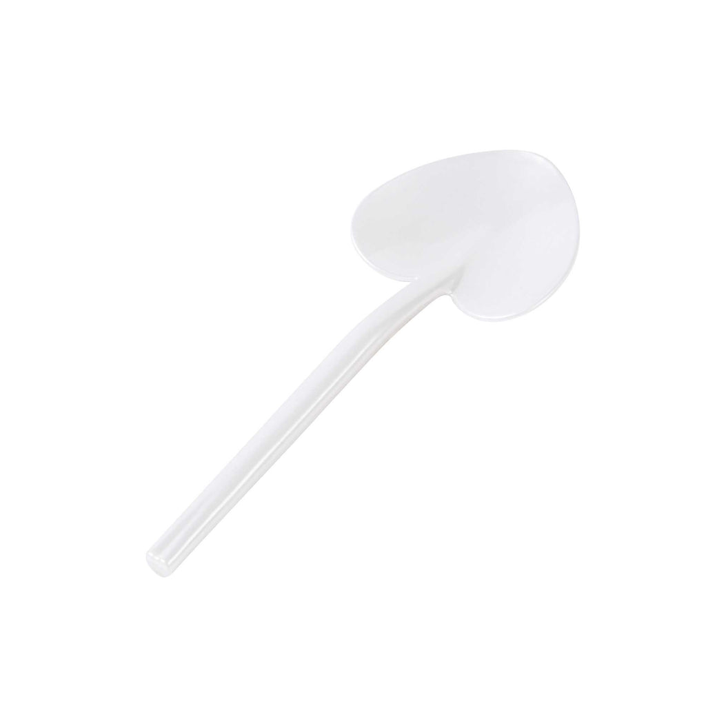 Coppetta Pearl White Plastic Love Shovel Spoon - 3 1/2" x 1 1/4" - 100 count box