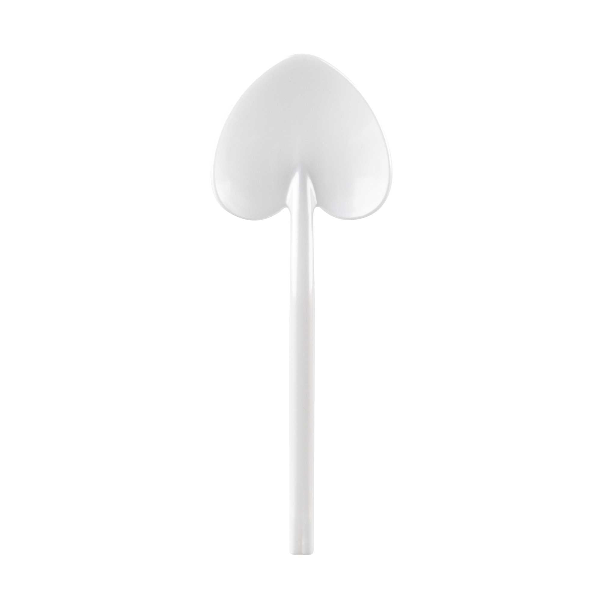 Coppetta Pearl White Plastic Love Shovel Spoon - 3 1/2" x 1 1/4" - 100 count box