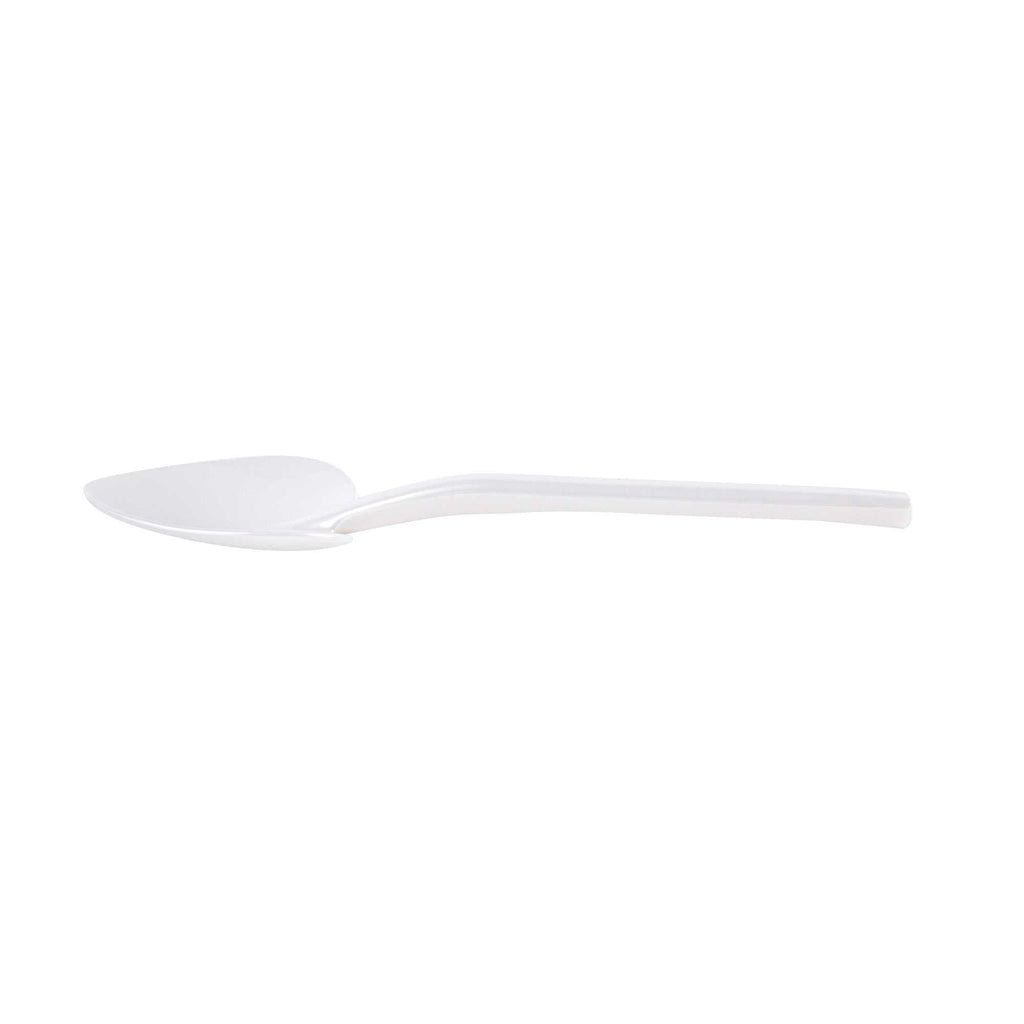 Coppetta Pearl White Plastic Love Shovel Spoon - 3 1/2" x 1 1/4" - 100 count box