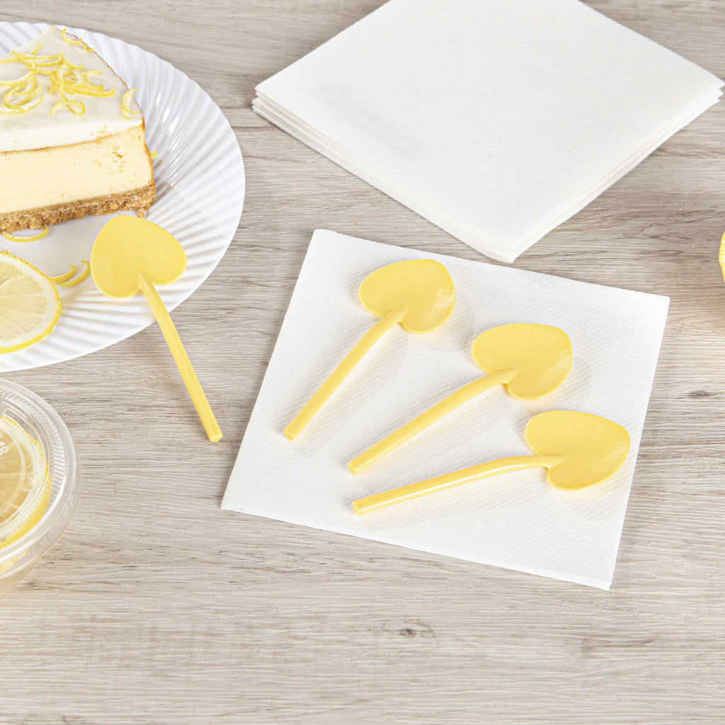Coppetta Baby Yellow Plastic Love Shovel Spoon - 3 1/2" x 1 1/4" - 100 count box